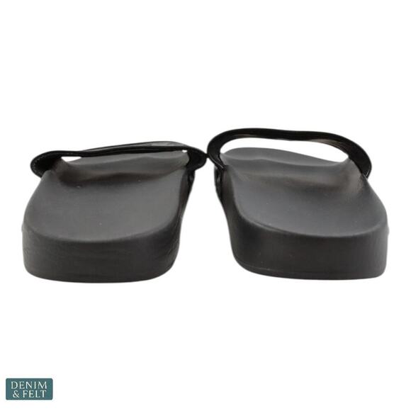 Givenchy Slide 4G Flat Sandals Black Lambskin Leather Logo Italy Size 38 - Picture 6 of 12